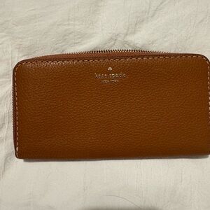 Kate Spade Tan Leather Zip Wallet